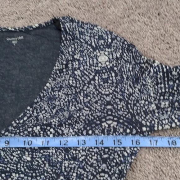 Garnet Hill Brianna Surplice Knit Dress blue and white pattern size small - Picture 9 of 11